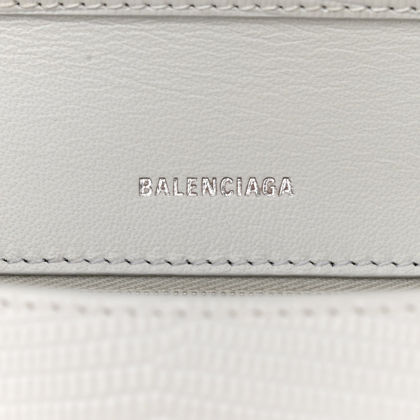 Patent Calfskin Lizard Embossed Medium Ghost Shoulder Bag Optic White