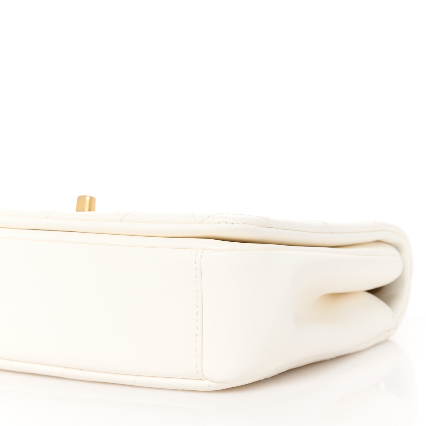 Lambskin Quilted On And On Small Chain Flap White