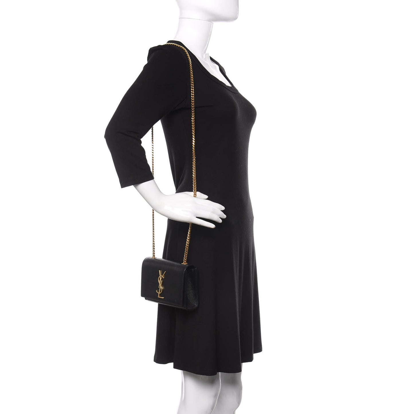 Grain De Poudre Small Monogram Kate Satchel Black