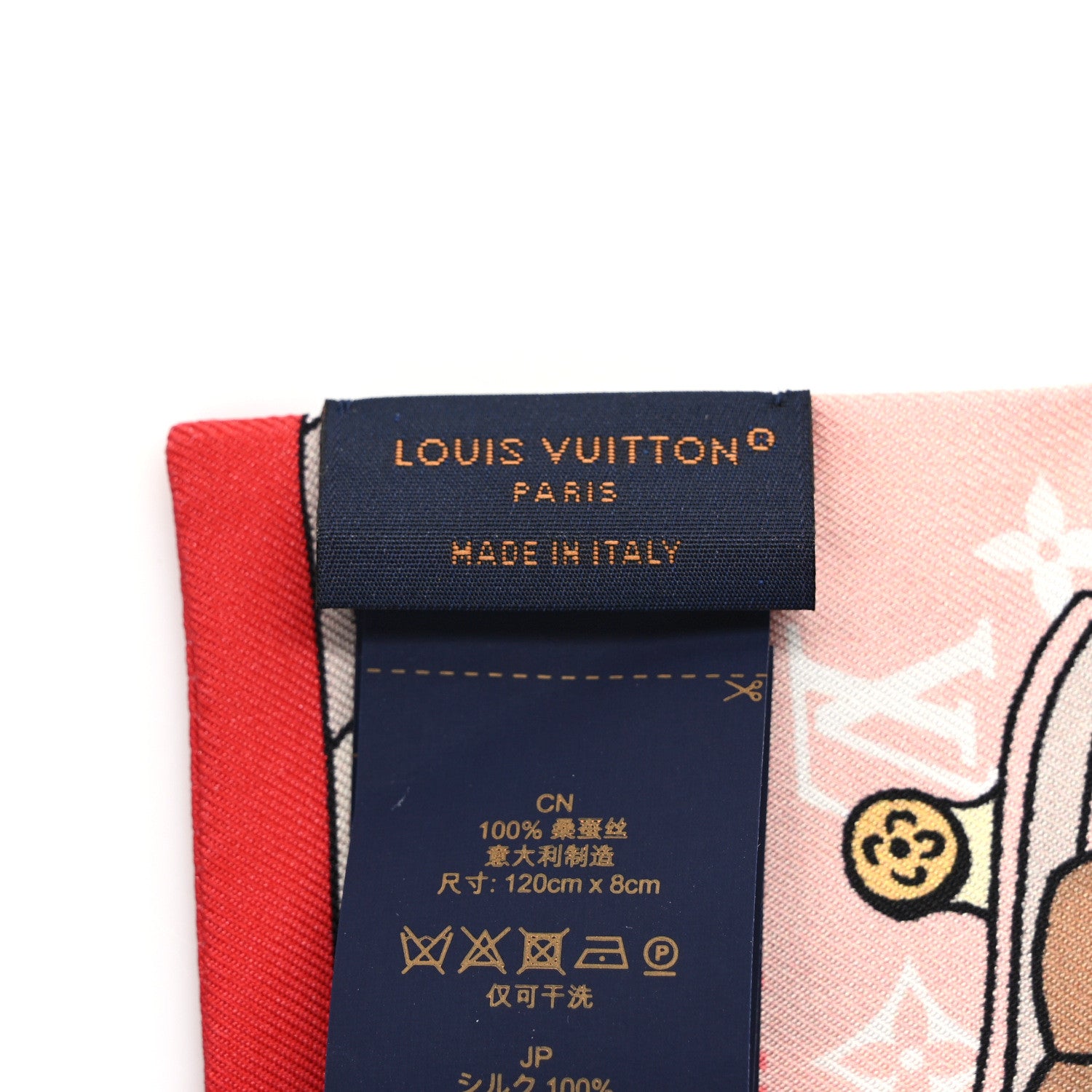 Louis Vuitton Silk Monogram Vivienne Hide and Seek Square Bandeau Rose 2 of 2