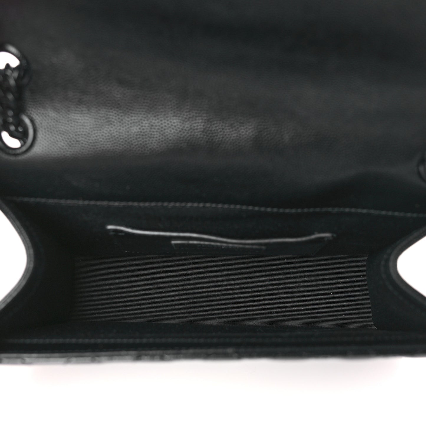 Grain De Poudre Textured Mixed Matelasse Triquilt Medium Monogram Monochrome Satchel Black