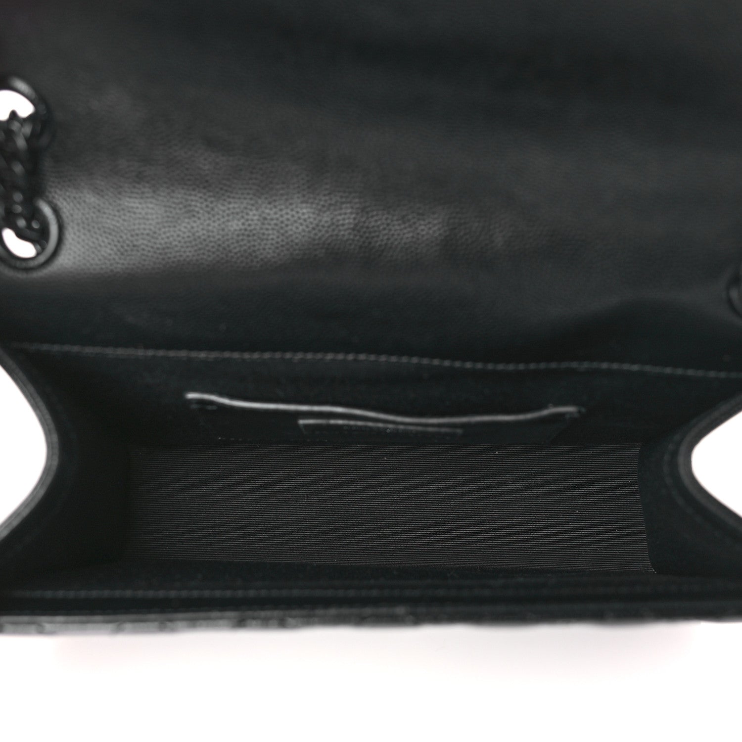 Saint Laurent Grain De Poudre Textured Mixed Matelasse Triquilt Medium Monogram Monochrome Satchel Black 5 of 9