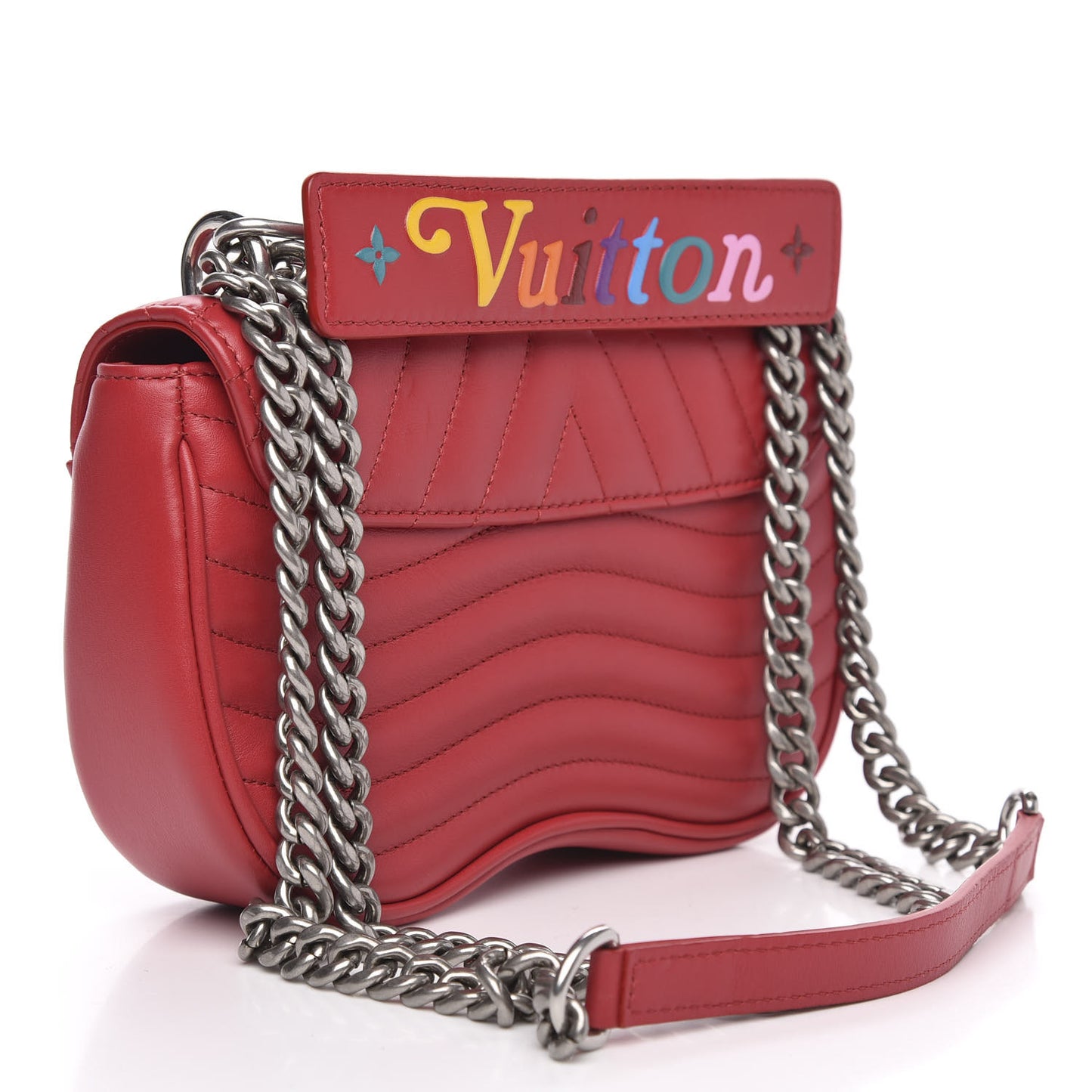 Calfskin Love Lock New Wave Chain MM Scarlet