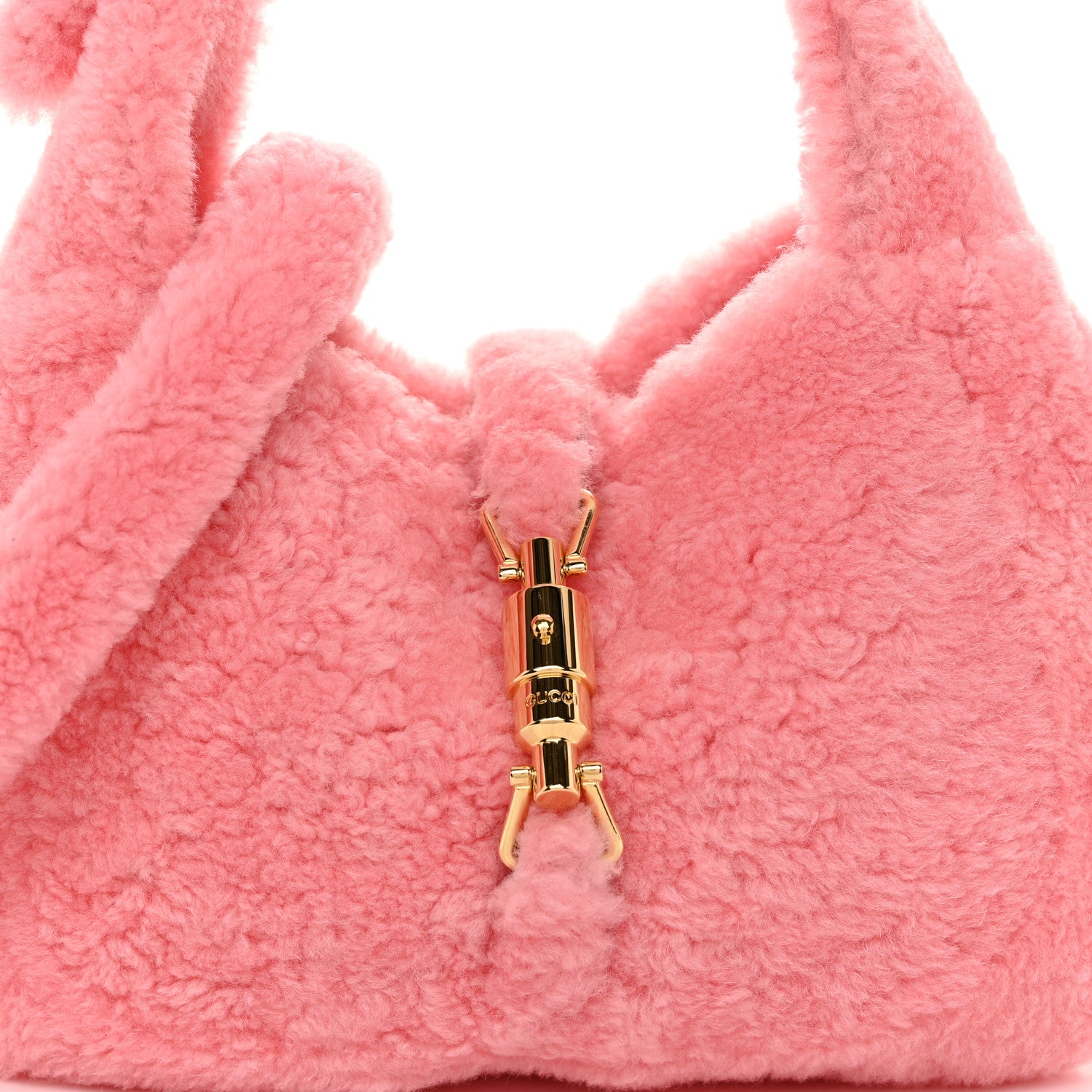 Gucci Shearling Small Jackie 1961 Shoulder Bag Lotus Pink 8 of 10