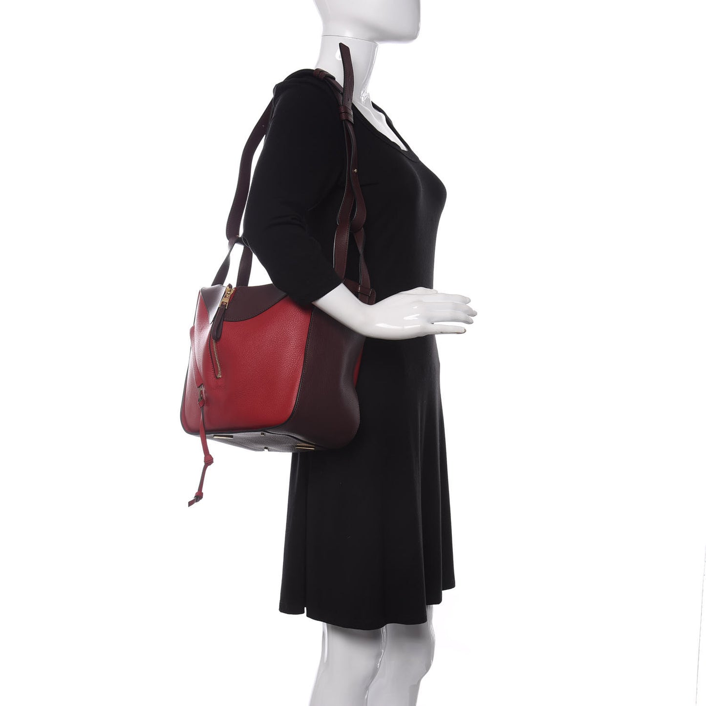 Calfskin Small Hammock Shoulder Bag Maroon Oxblood