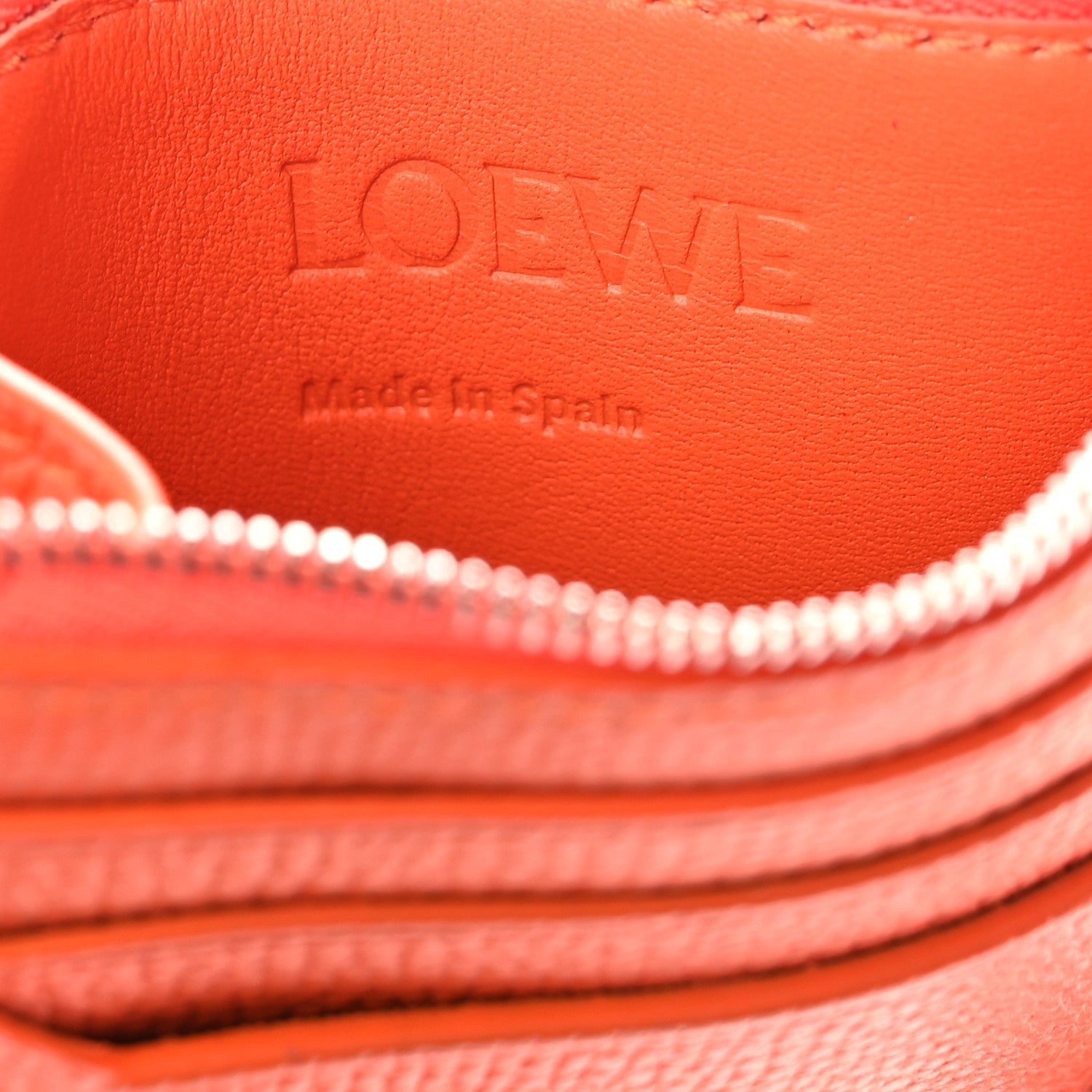 Loewe Grained Calfskin Anagram Card Holder With Chain Orange 6 of 8