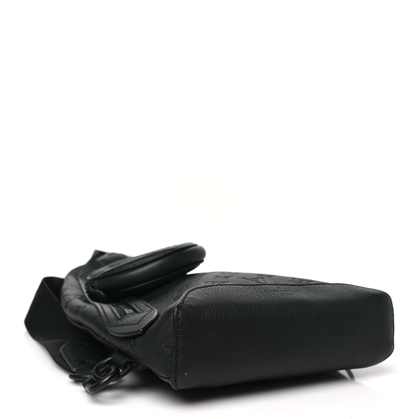 Calfskin Shadow Monogram Duo Slingbag Black