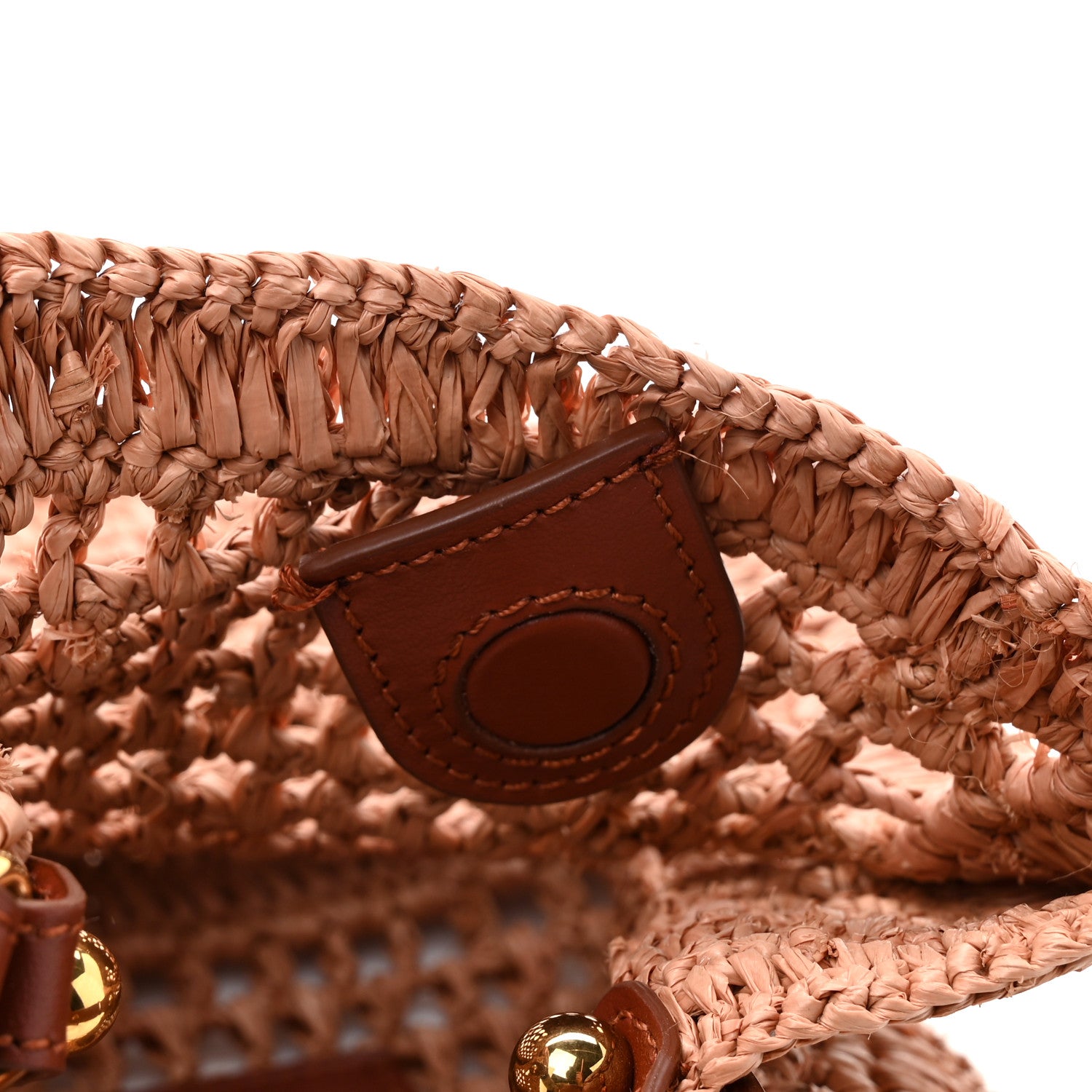 Chloe Raffia Calfskin Mini Summer Banana Tote Summery Beige 10 of 10