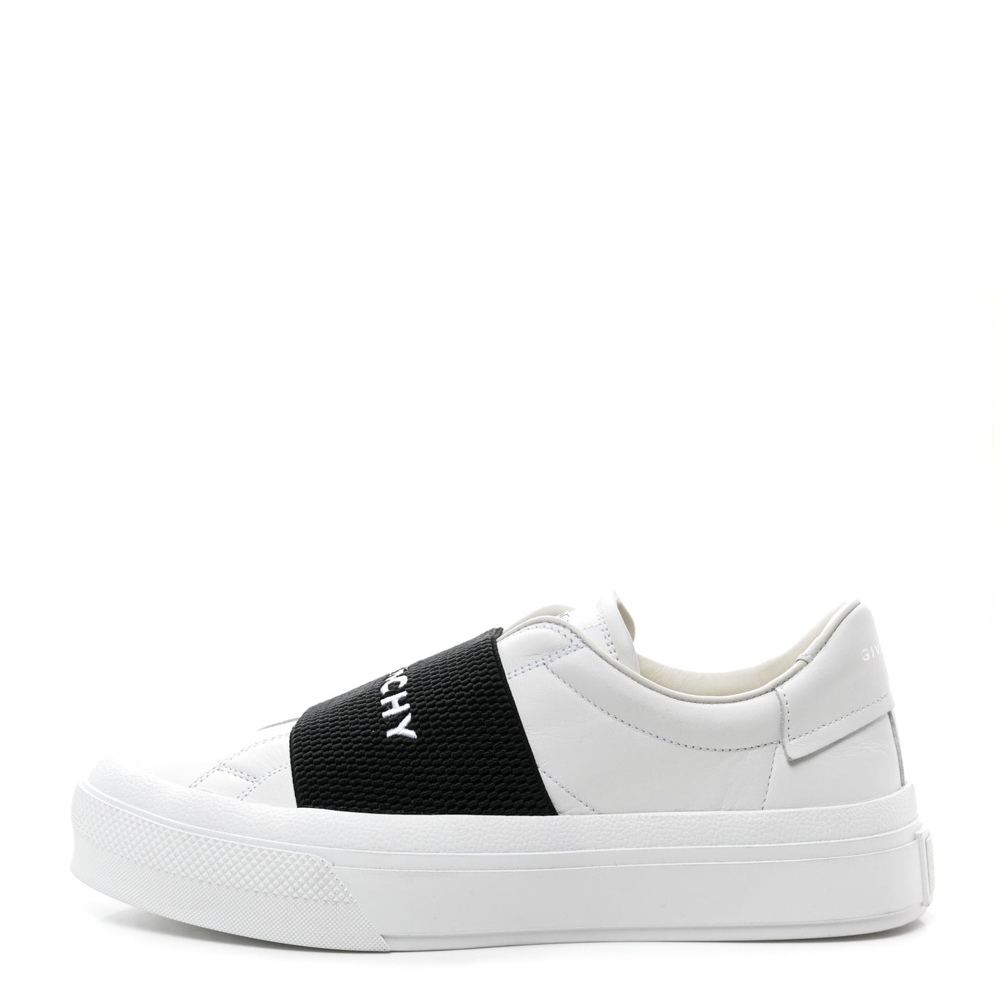 Calfskin Band Logo Womens City Sport Sneakers 38 White Black