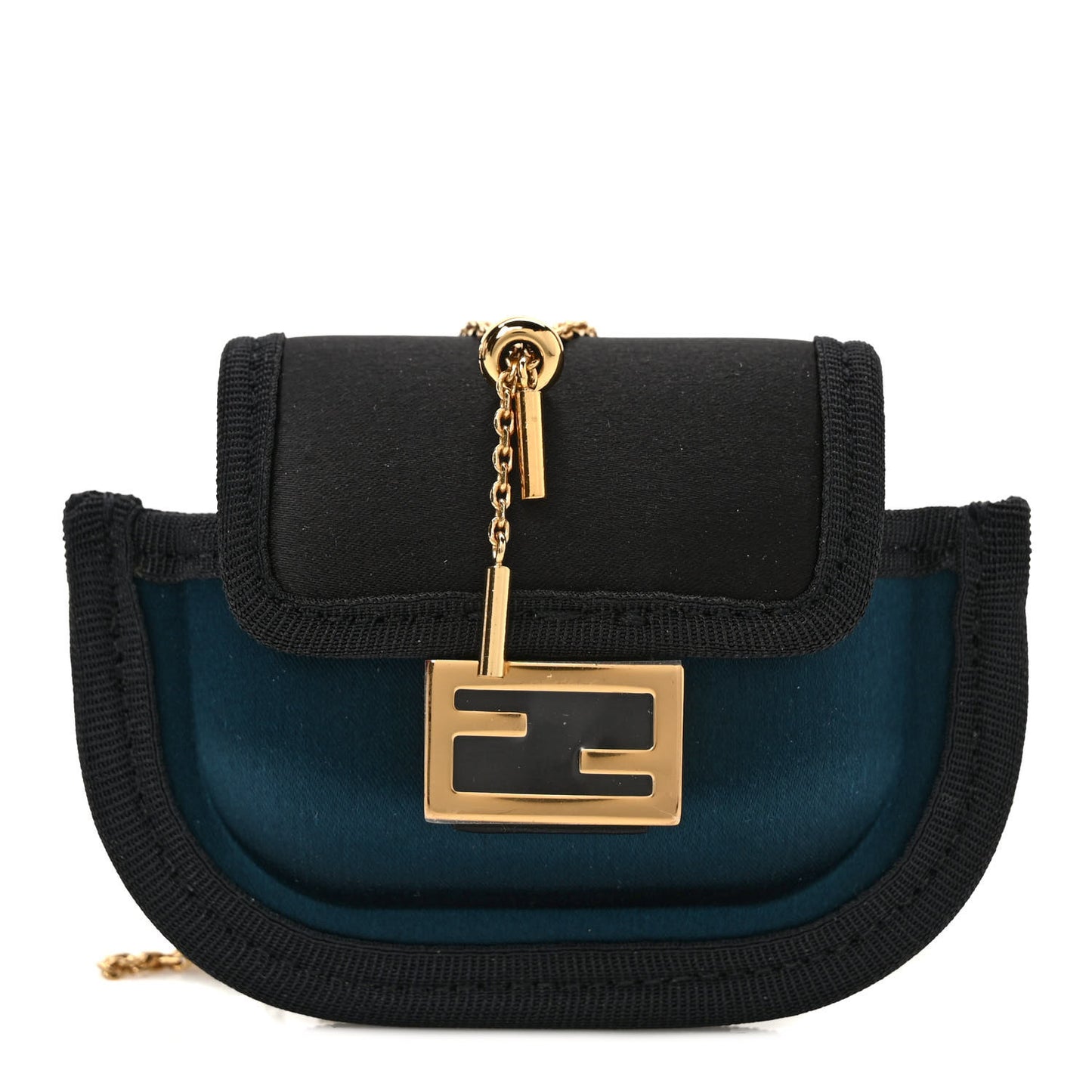 Silk Satin Pico Baguette Charm Blue Velvet Black