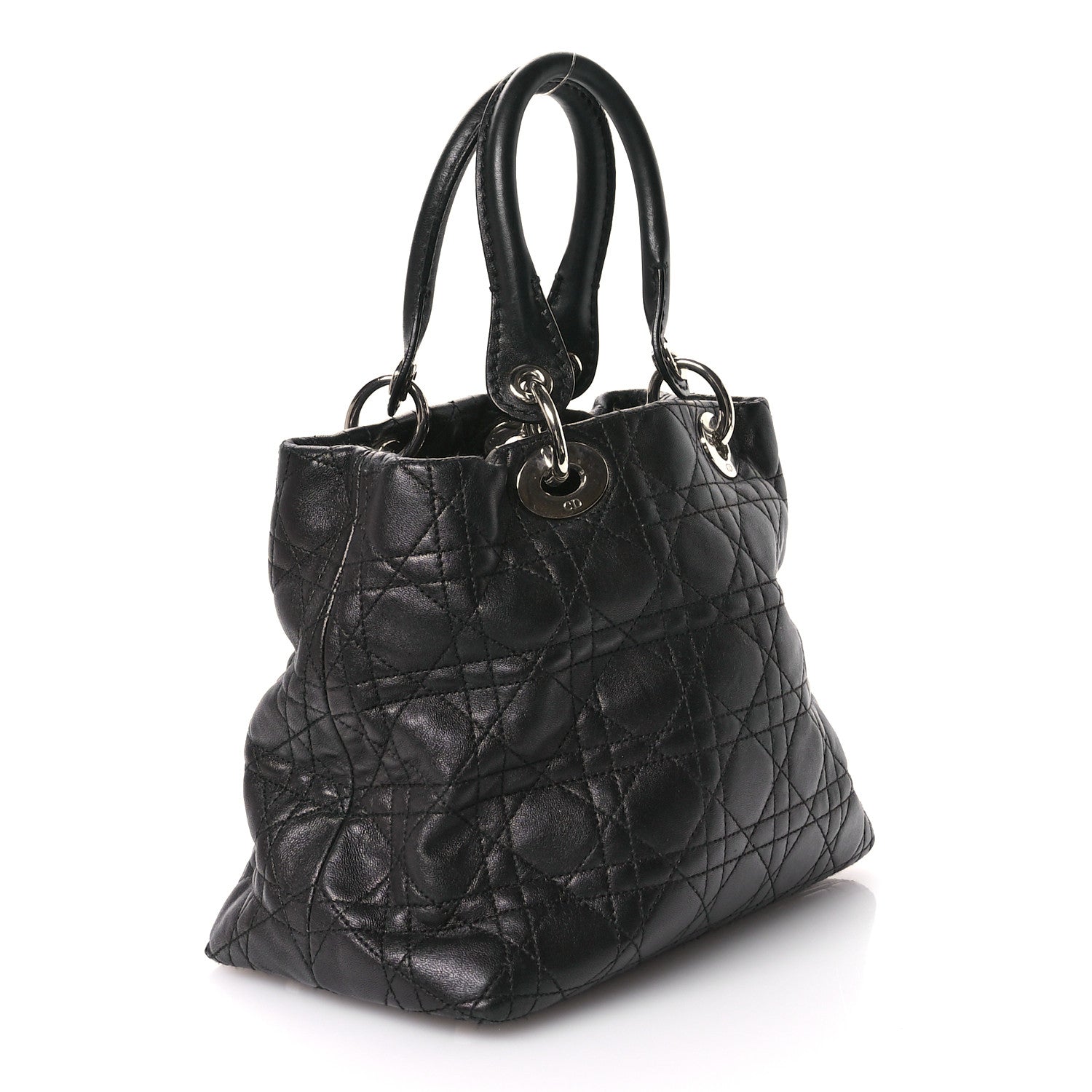 Christian Dior Lambskin Cannage Small Soft Lady Dior Tote Black 3 of 13