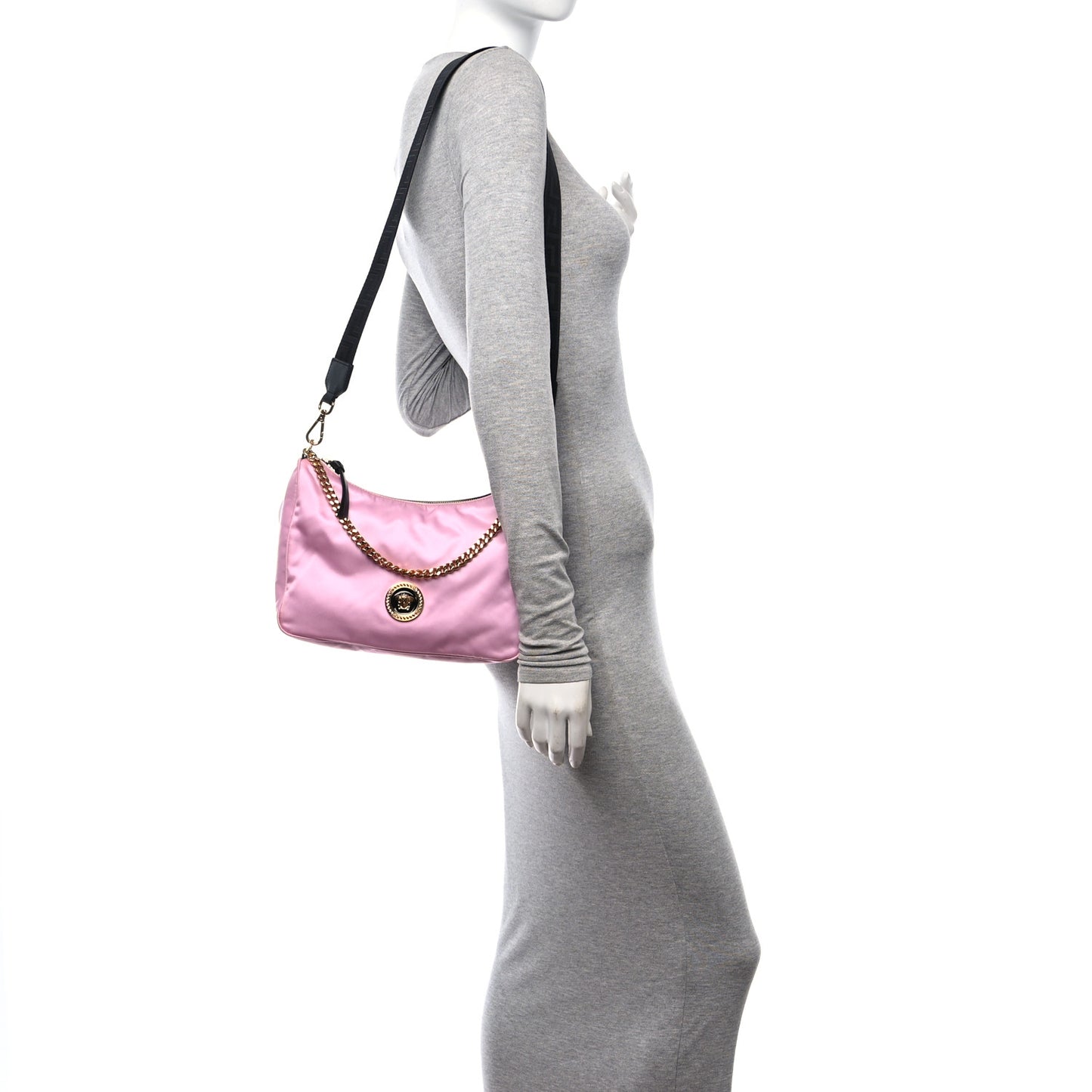 Nylon Medusa Shoulder Bag Candy Black