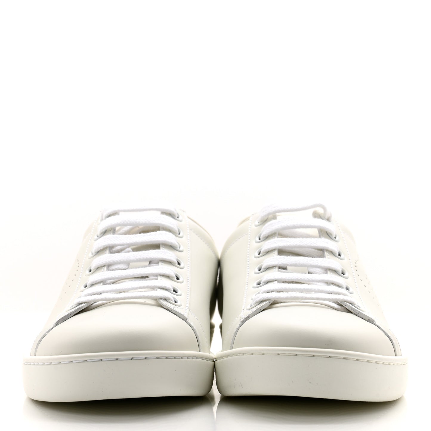 Calfskin Interlocking G Perforated Womens Ace Sneakers 36.5 White Grey Sky