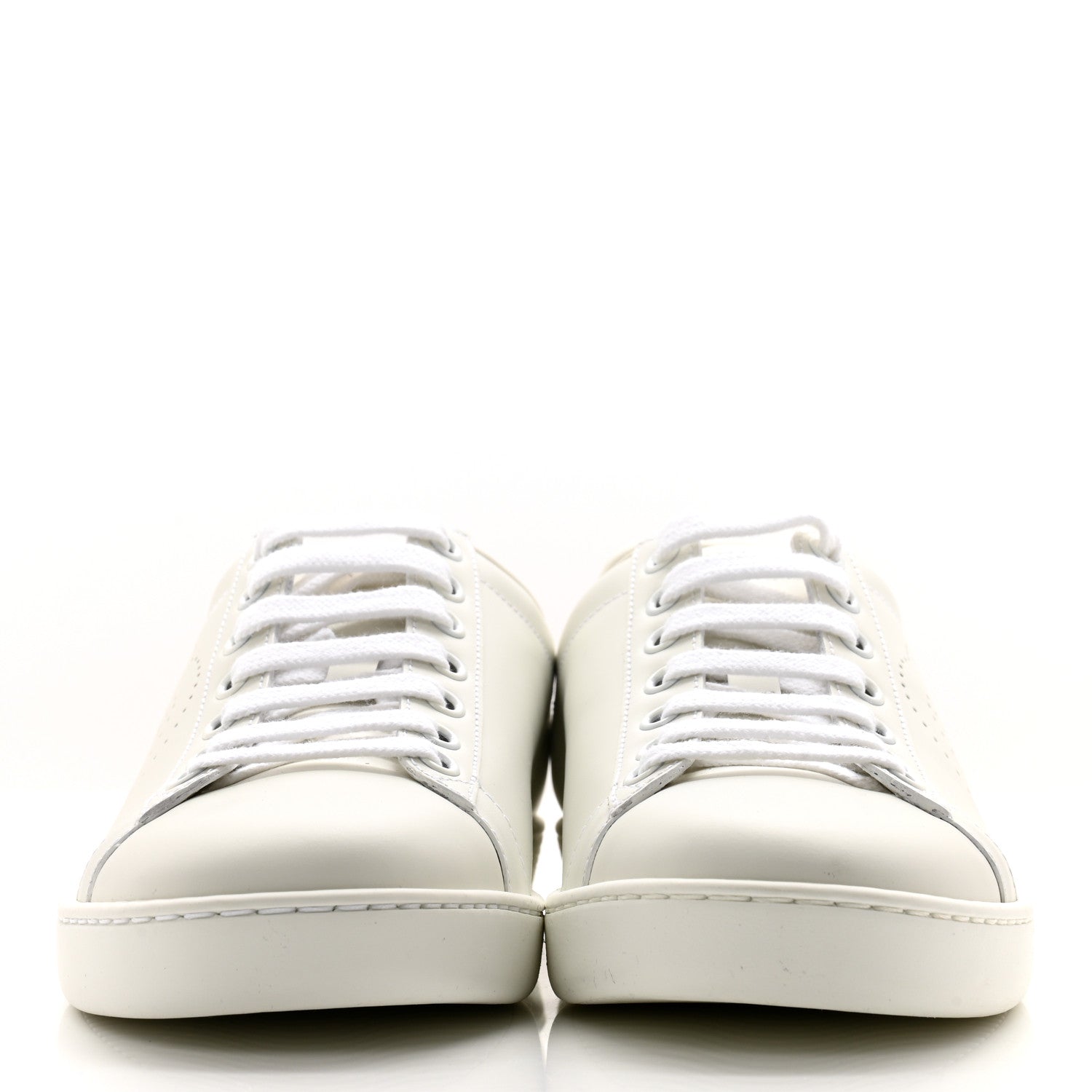 Gucci Calfskin Interlocking G Perforated Womens Ace Sneakers 36.5 White Grey Sky 2 of 10