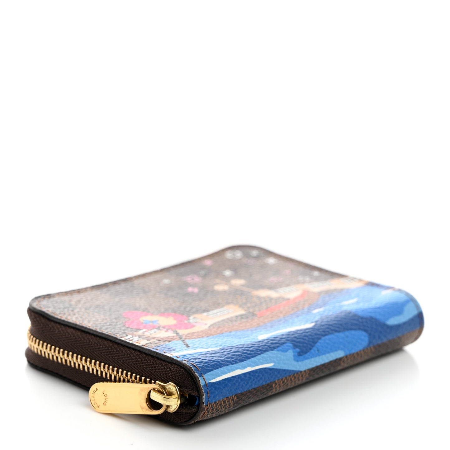 Damier Ebene 2019 Christmas Animation Zippy Coin Purse Blue