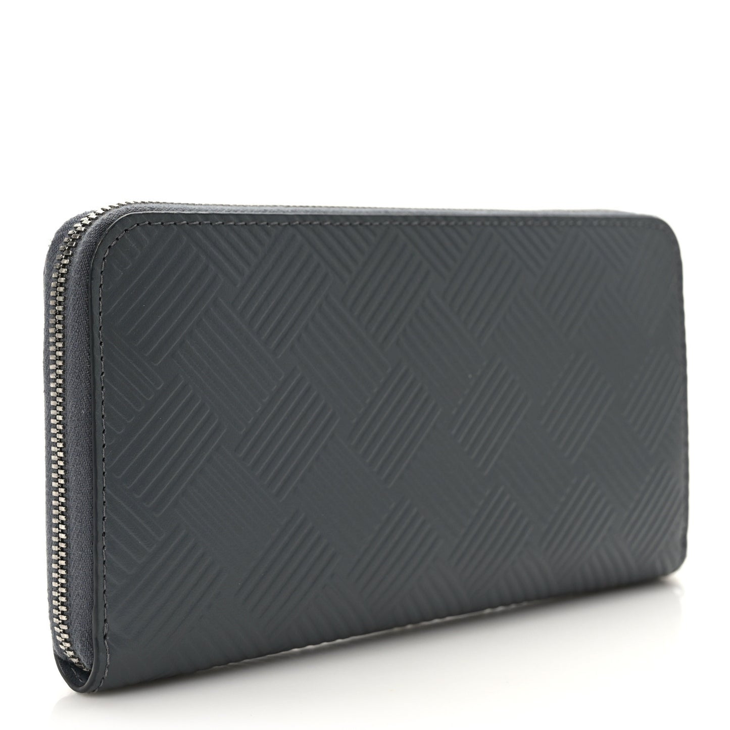 Nappa Intrecciato Embossed Zip Around Wallet Thunder