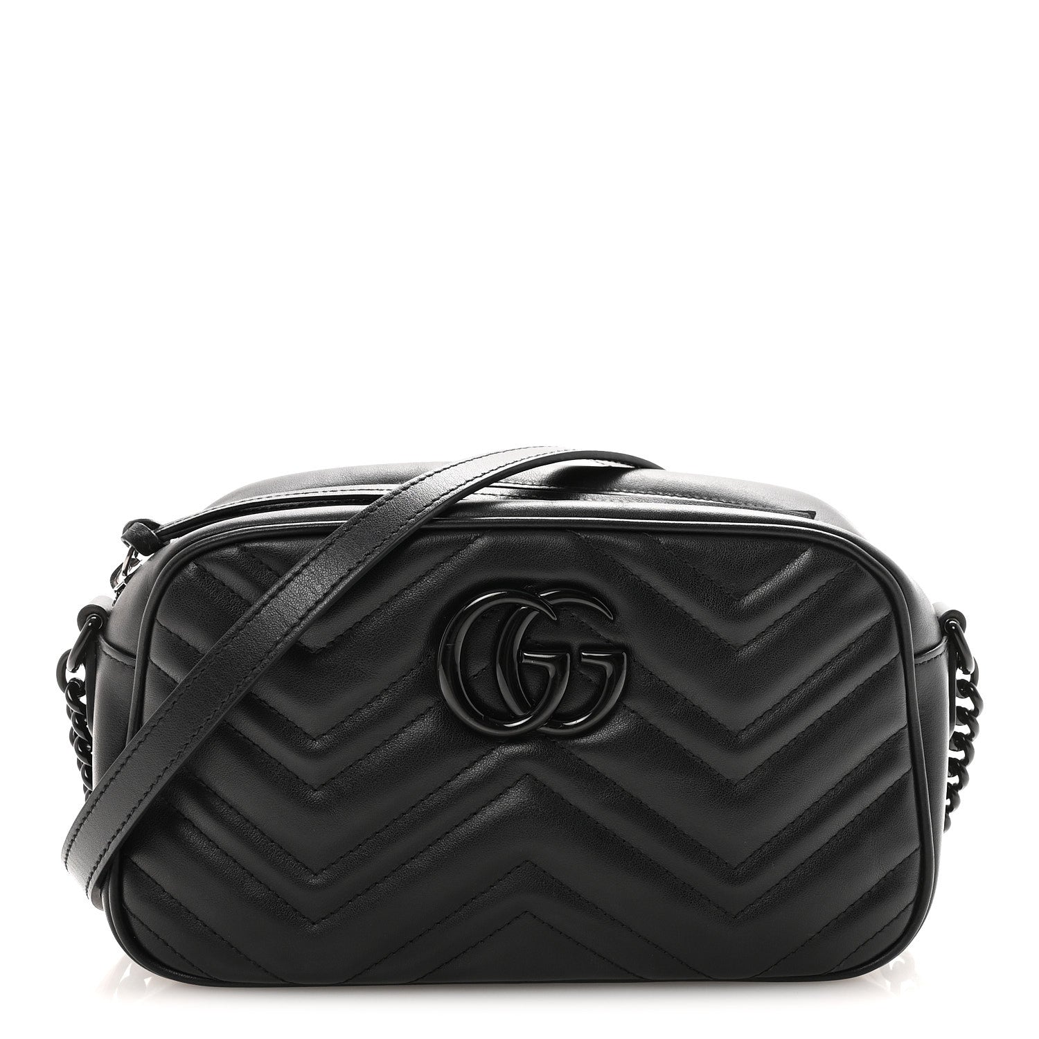 Gucci Calfskin Matelasse Monochrome Small GG Marmont Chain