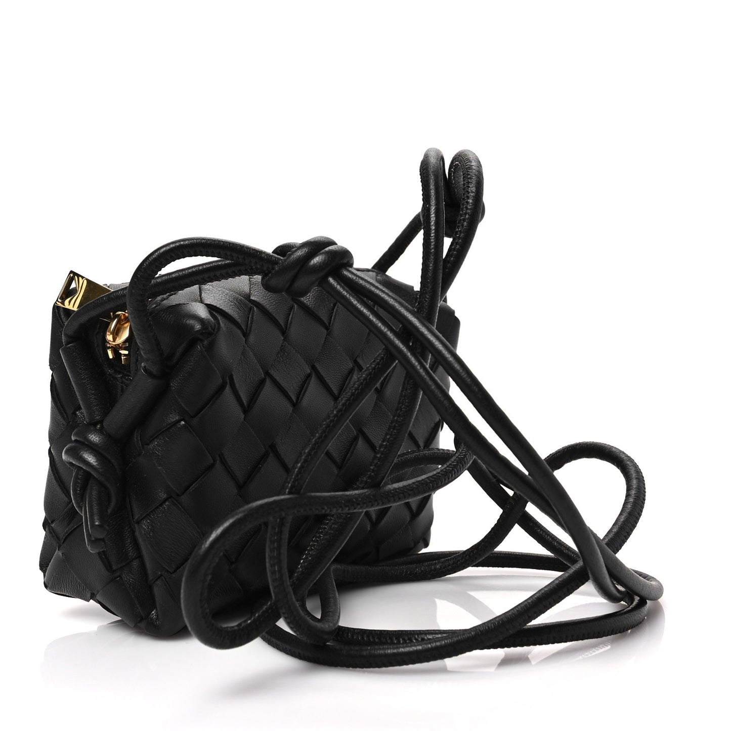 Nappa Intrecciato Candy Loop Camera Bag Black