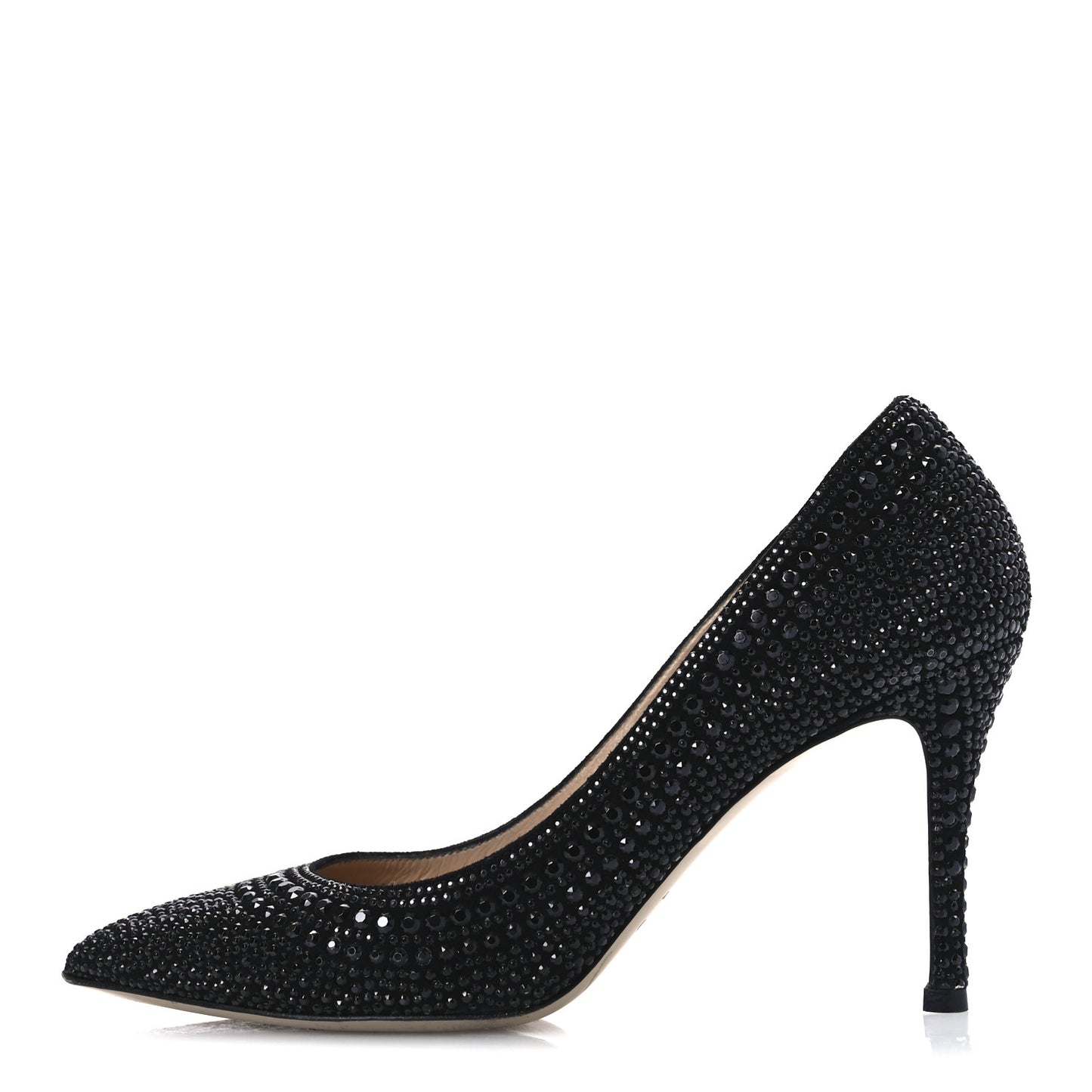 Suede Crystal Embellished  36 Black