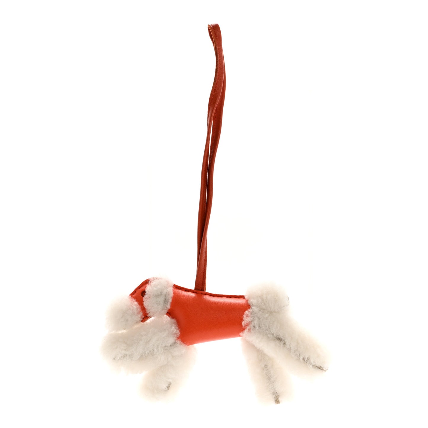 Milo Lambskin Shearling Budy Charm Orange Poppy