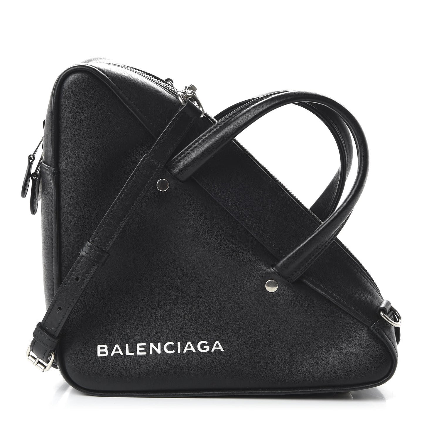 Calfskin S Triangle Duffle Black
