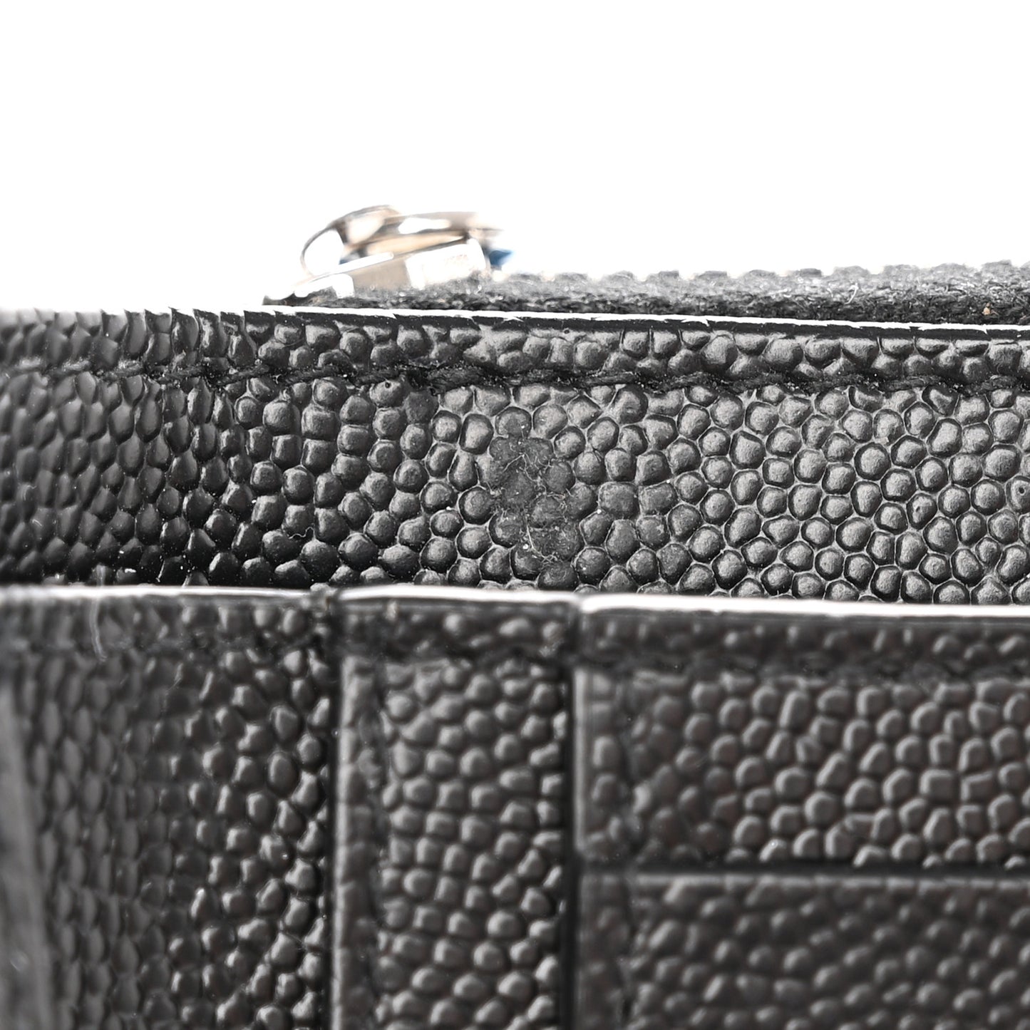 Grain De Poudre Matelasse Chevron Monogram Compact Zip Around Wallet Black