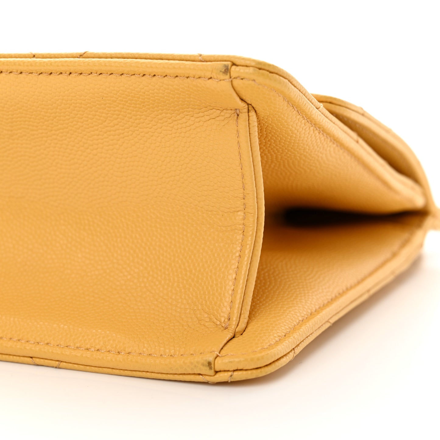 Caviar Quilted Chain Frame Flap Yellow