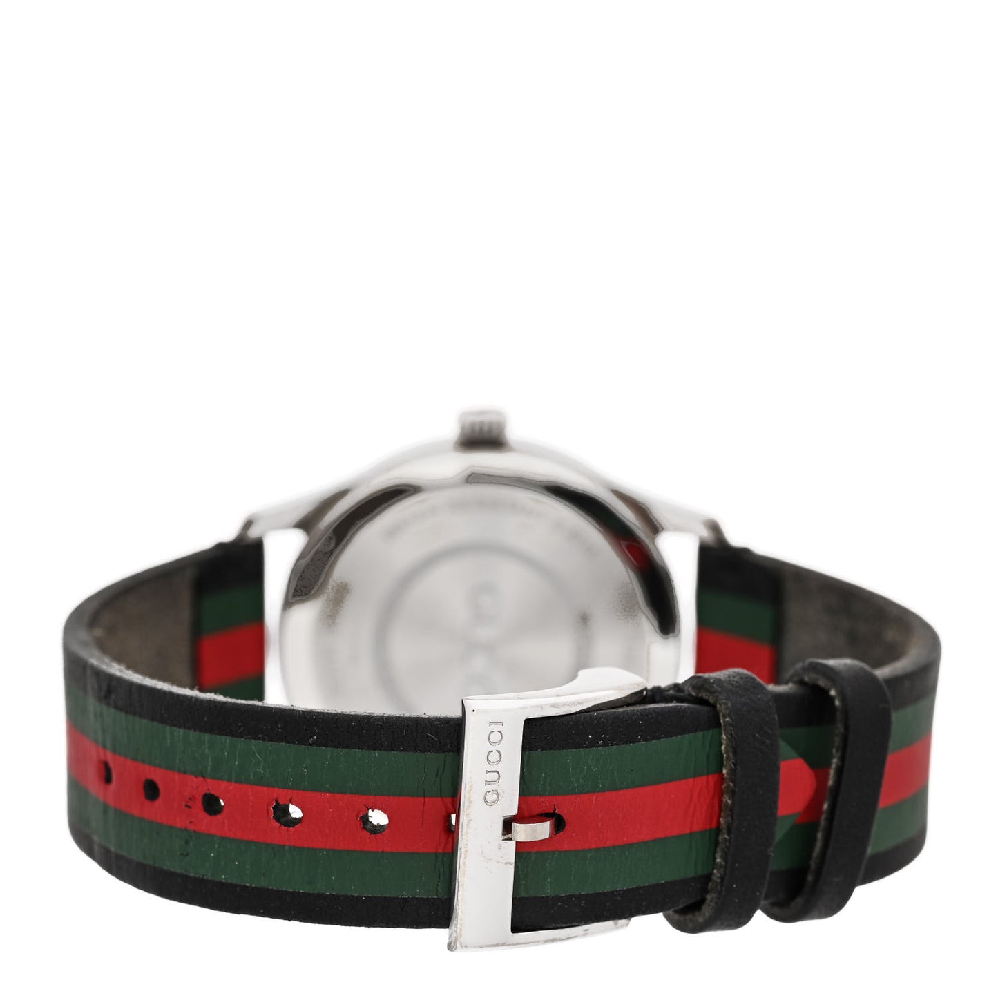 Stainless Steel Calfskin 38mm G-Timeless Stripe Web Quartz Watch Black