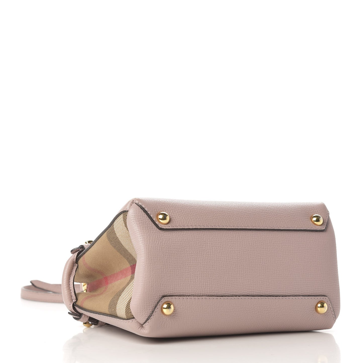 Grainy Calfskin House Check Small Banner Tote Pale Orchid