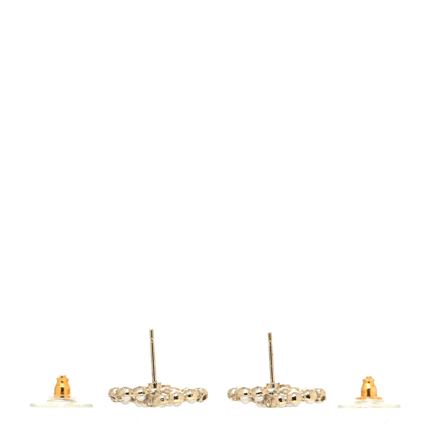 Pearl Crystal CC Earrings Gold