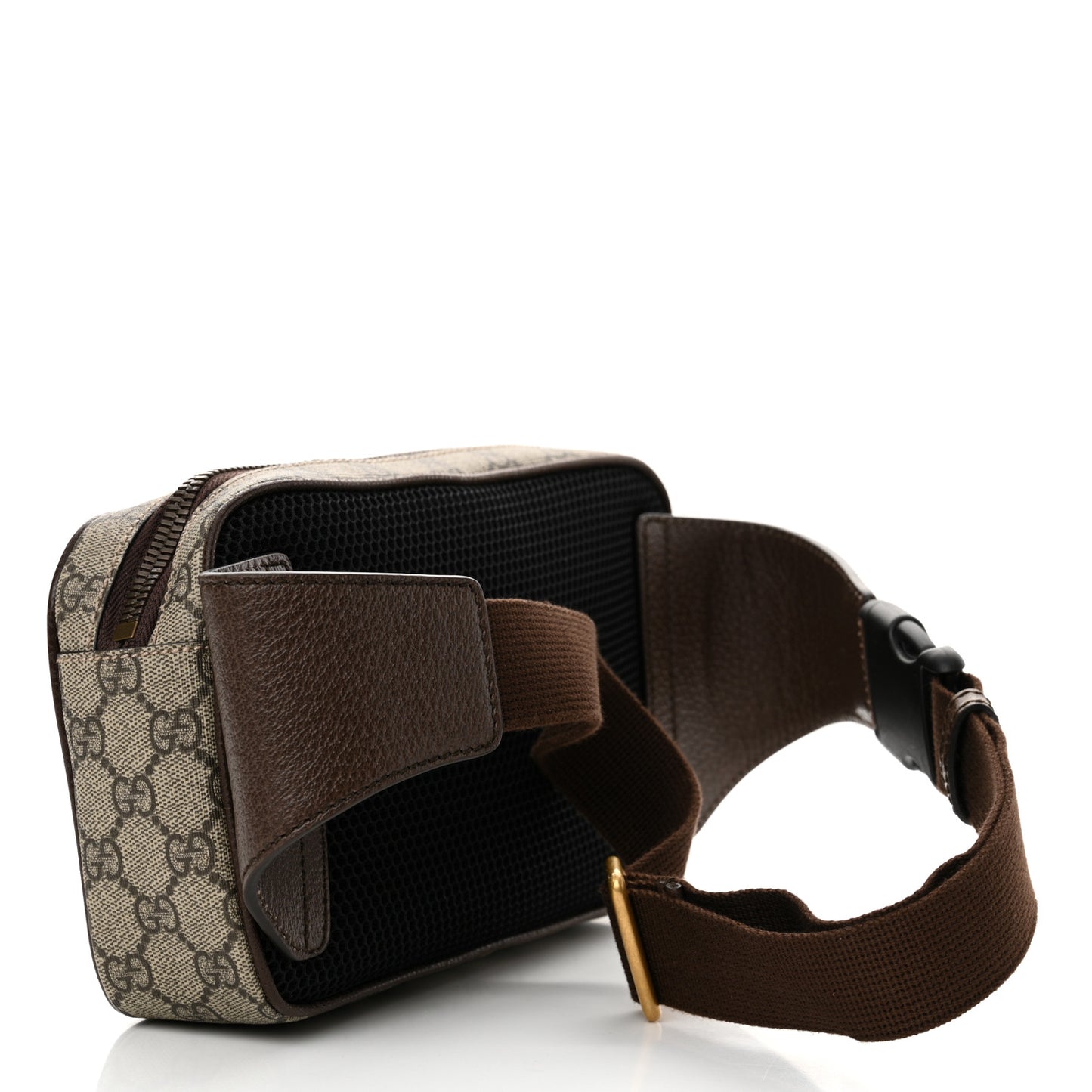 Soft GG Supreme Monogram Medium Ophidia Belt Bag Dark Brown