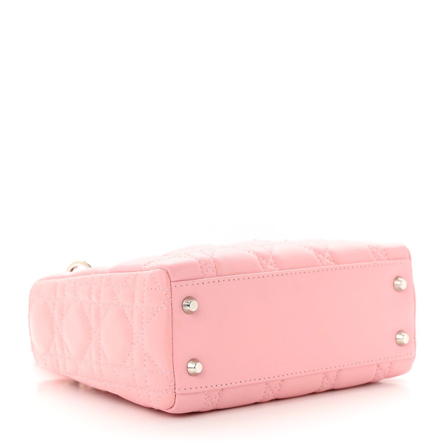 CHRISTIAN DIOR Lambskin Cannage Mini Lady Dior Light Pink