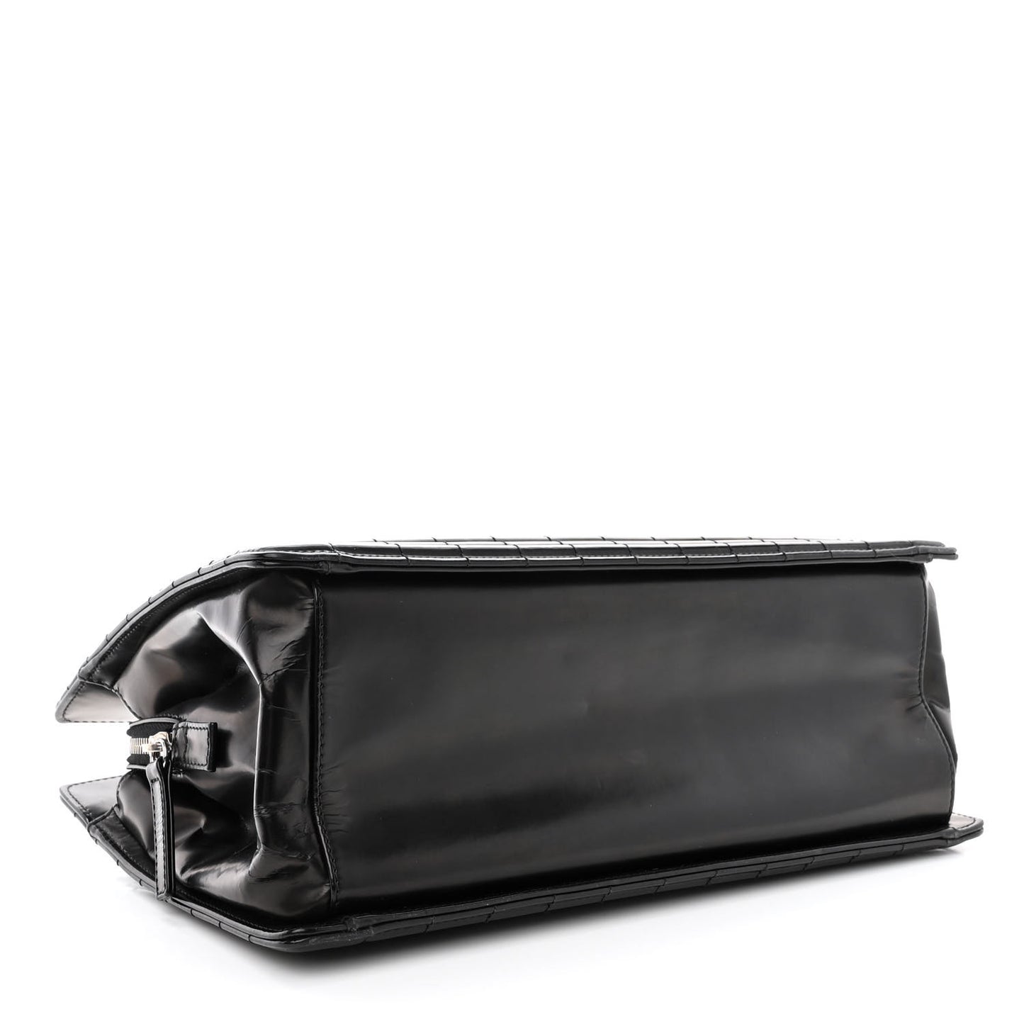 Glazed Calfskin Boy Tote Black