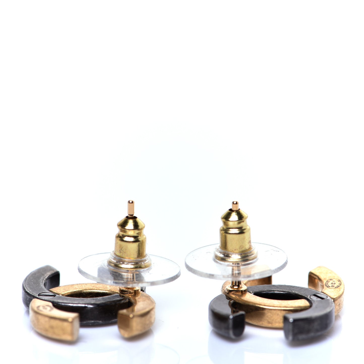 Metal CC Earrings Gold Ruthenium