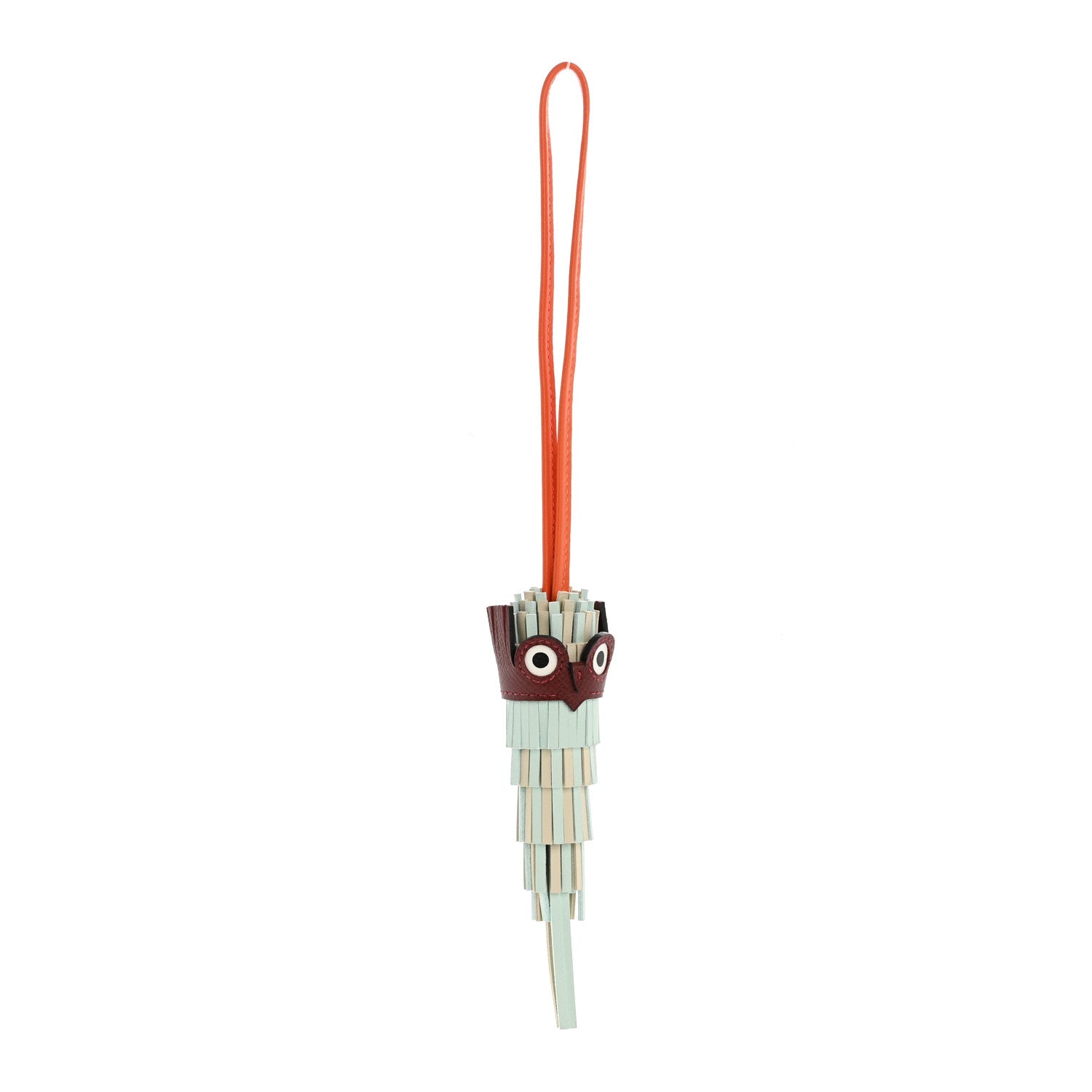 Hermes Milo Lambskin Epsom Chouette Bag Charm Vert Peppermint Clé