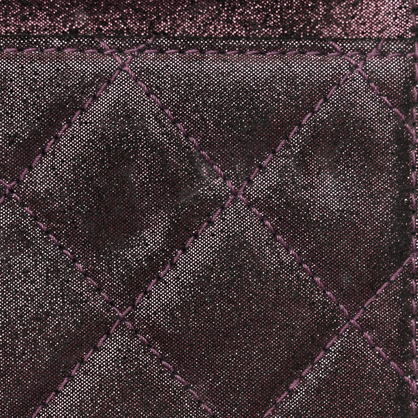 Iridescent Calfskin Quilted Tartan Button Wallet on Chain WOC