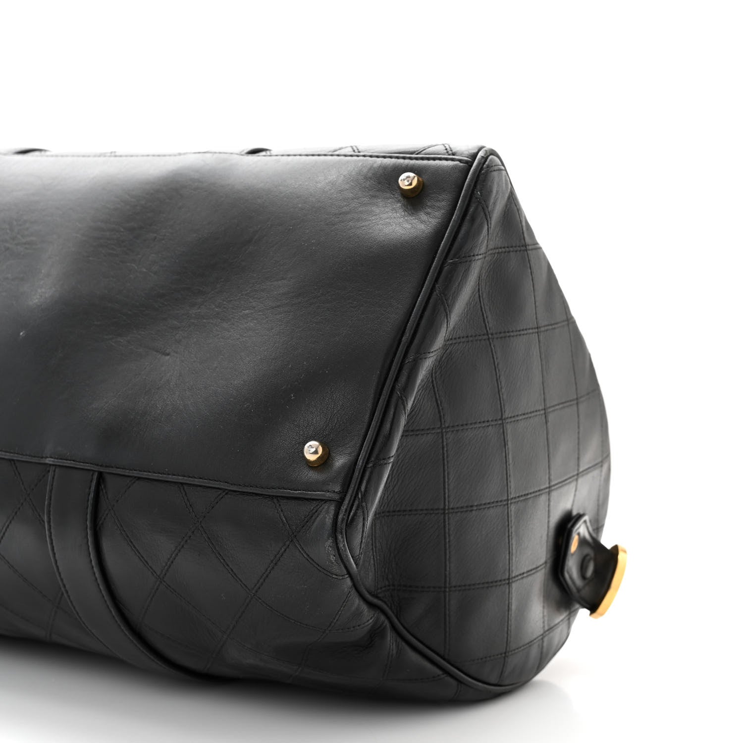 Chanel Calfskin Stitched CC Boston Black 9 of 10