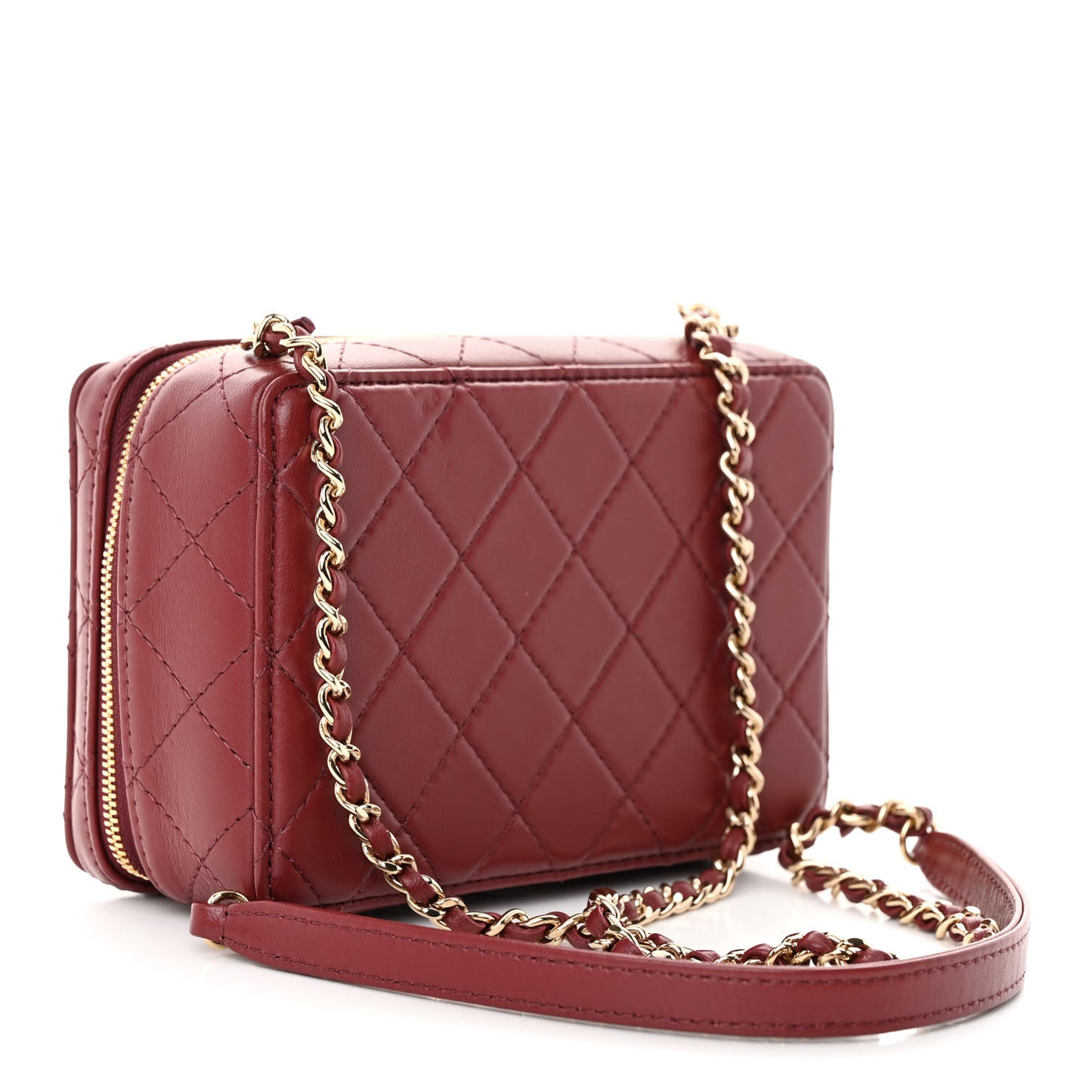 Lambskin Quilted Coco Click Bag Burgundy