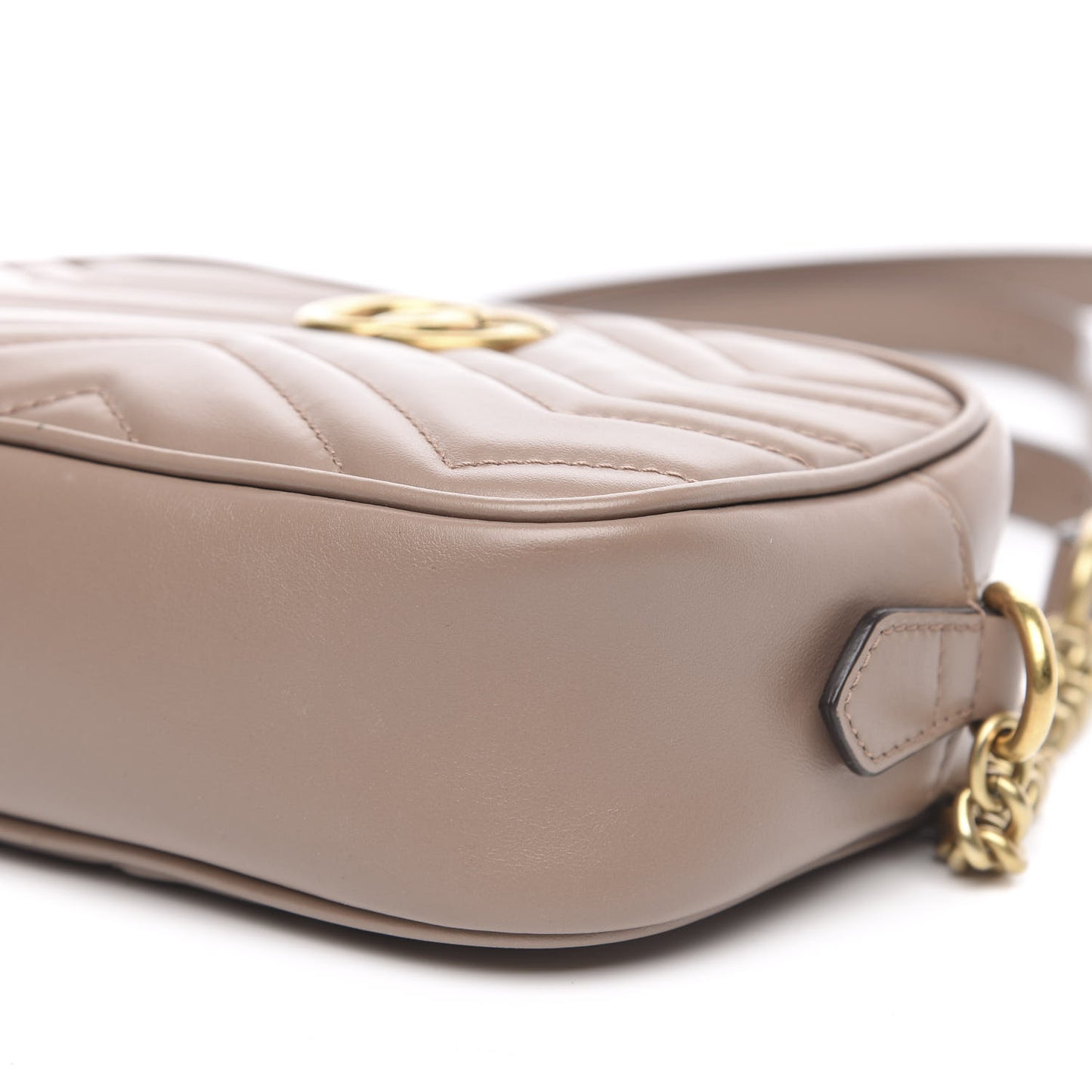Calfskin Matelasse Mini GG Marmont Chain Shoulder Bag Porcelain Rose