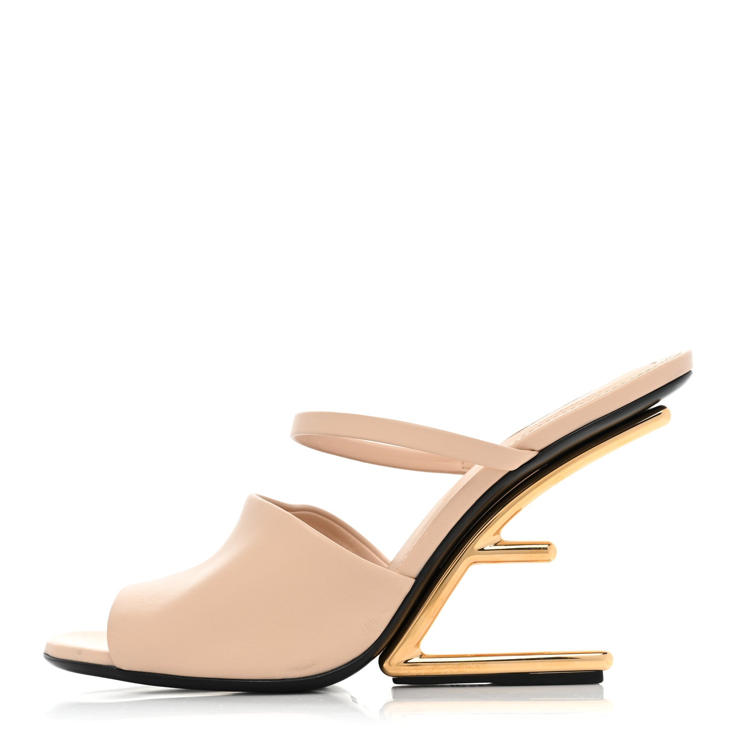 Fendi Calfskin Fendi First 95mm Slide Sandals 39.5 Poudre 1 of 8