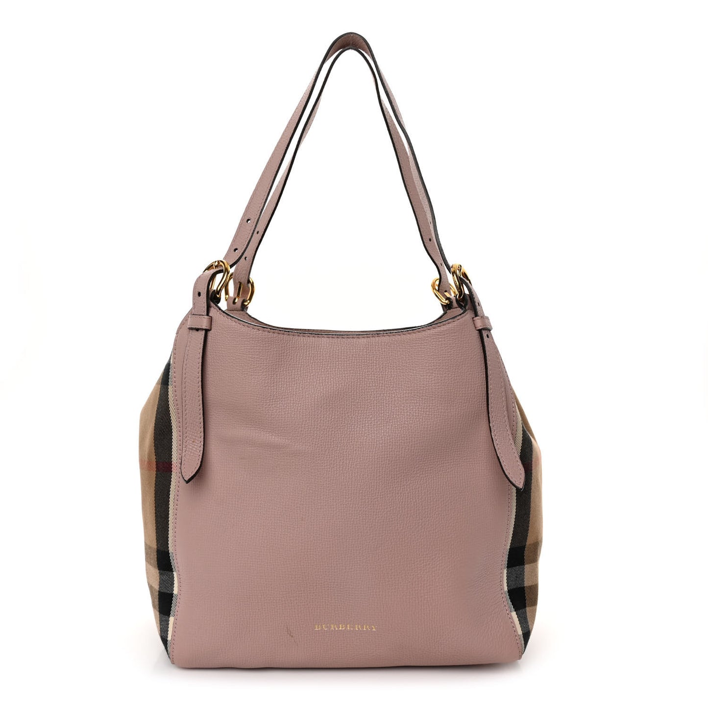 Grainy Calfskin House Check Small Canterbury Tote Pale Orchid