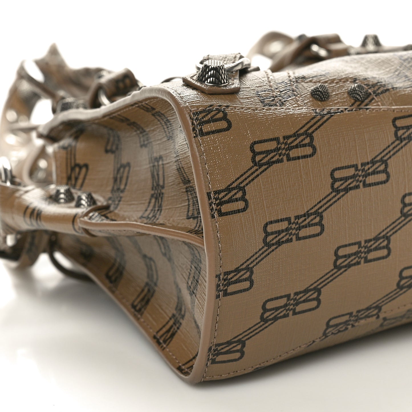 Coated Canvas BB Monogram Neo Cagole Handbag XS Beige Brown