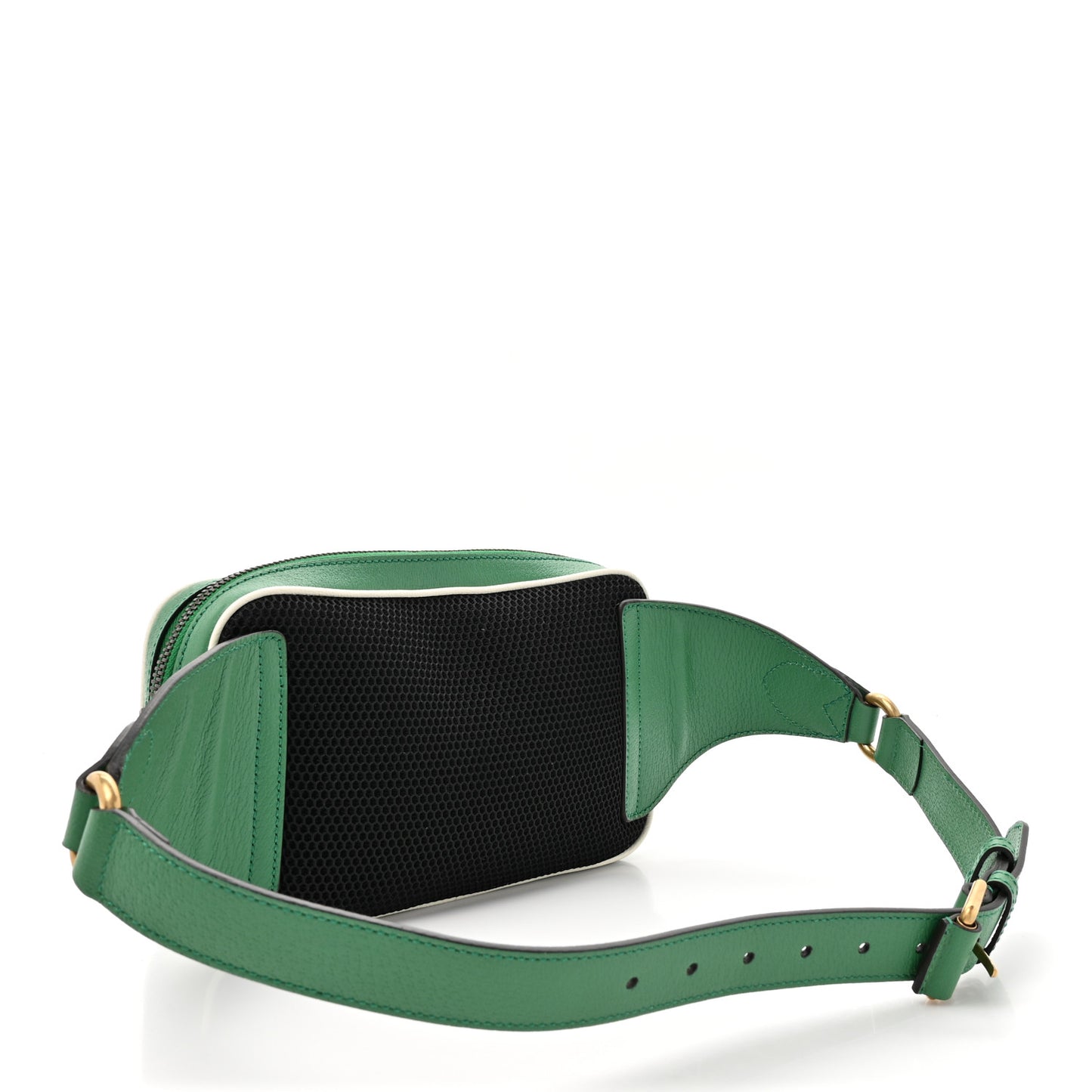 X ADIDAS Textured Dollar Calfskin Belt Bag Green
