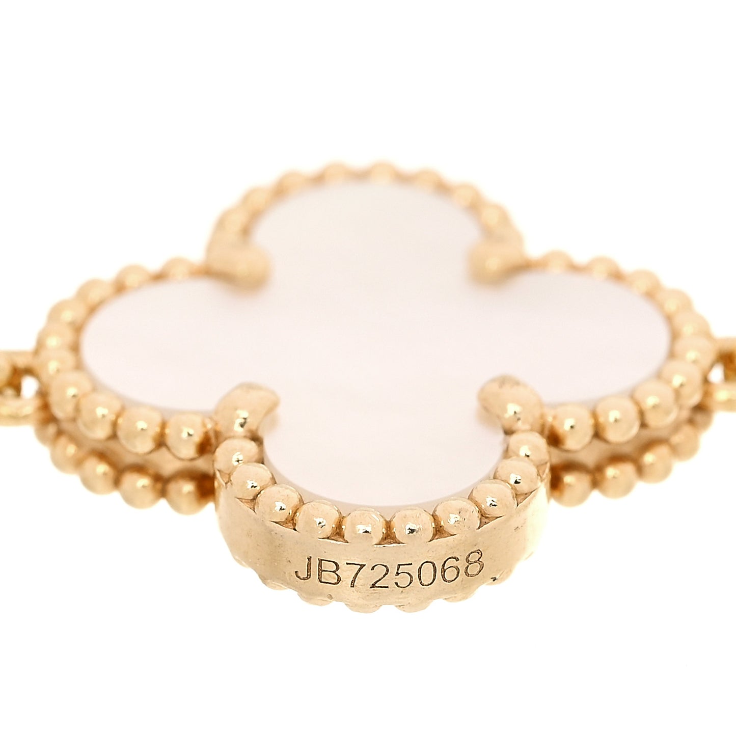 18K Yellow Gold Mother of Pearl 5 Motifs Vintage Alhambra Bracelet