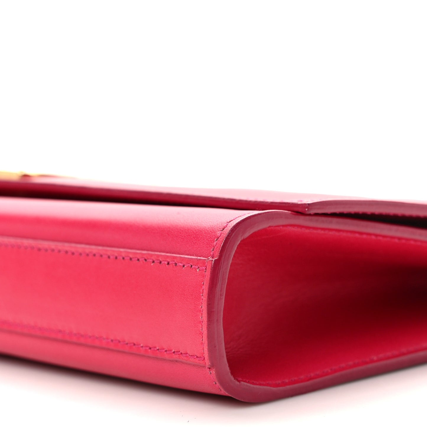 SAINT LAURENT Smooth Calfskin Classic Monogram Cassandre Clutch Lipstick Fuchsia