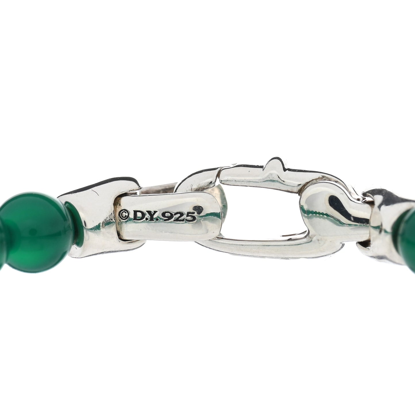 Sterling SIlver 4mm Green Onyx Spiritual Beads Bracelet
