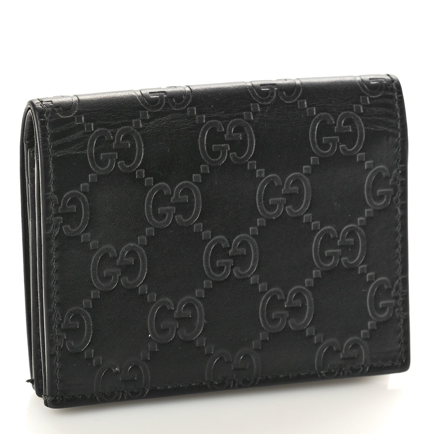 Guccissima Signature Bowy Card Case Wallet Black
