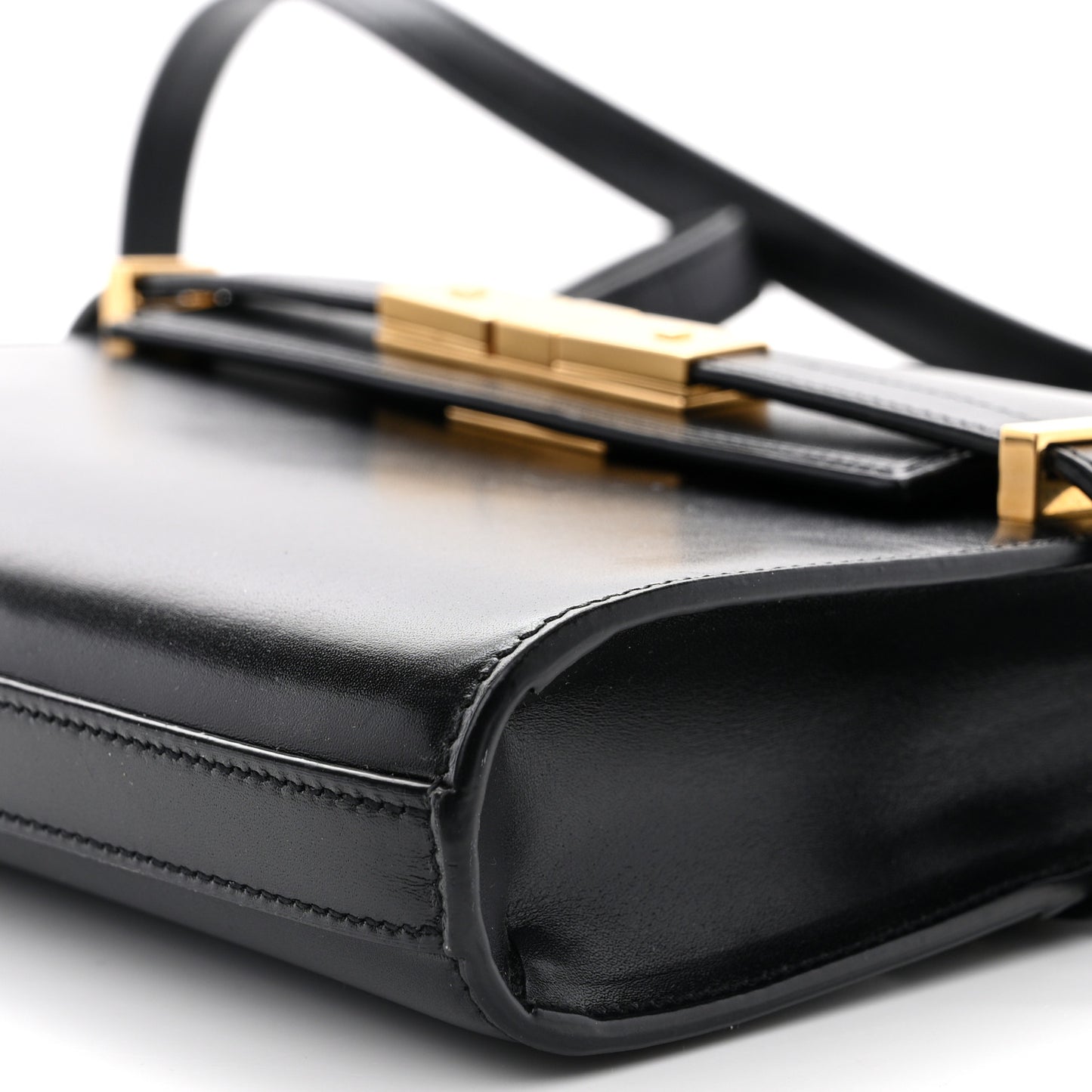 Smooth Calfskin Mini Manhattan Shoulder Bag Black