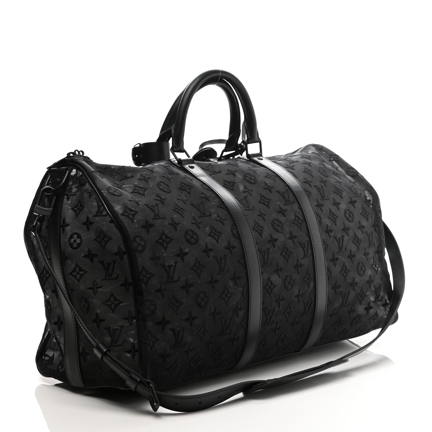 Louis Vuitton Monogram See Through Keepall Bandouliere 50 Black 3 of 14