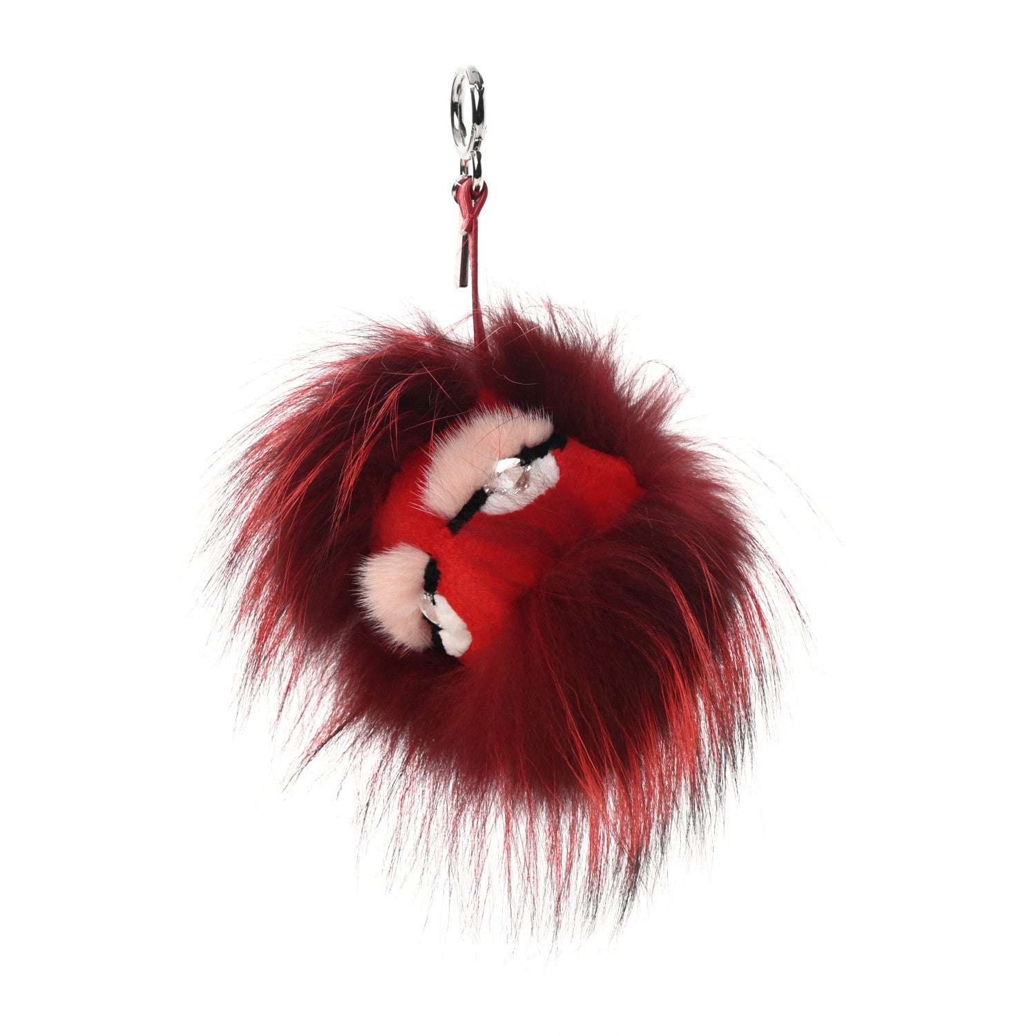 Fendi Fox Mink Rabbit Fur Crystal Eye Furry Cracker Monster Bag